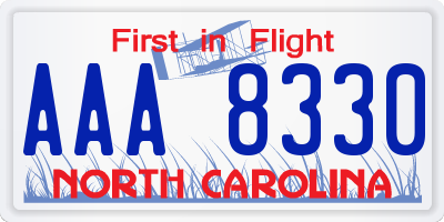 NC license plate AAA8330