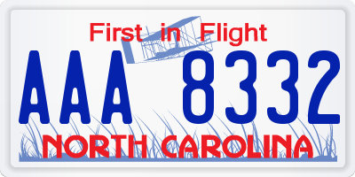 NC license plate AAA8332