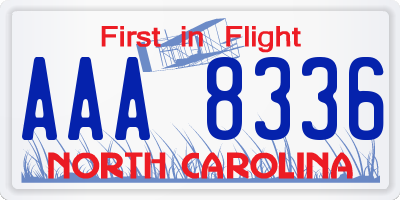 NC license plate AAA8336