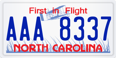 NC license plate AAA8337