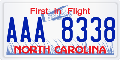 NC license plate AAA8338