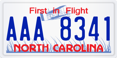 NC license plate AAA8341