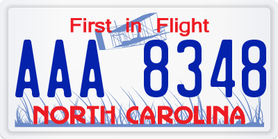 NC license plate AAA8348