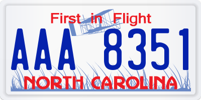 NC license plate AAA8351