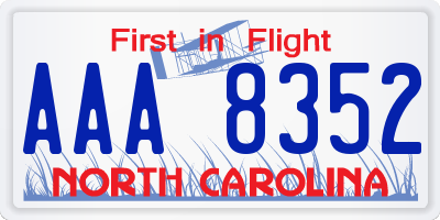 NC license plate AAA8352