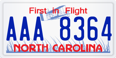 NC license plate AAA8364