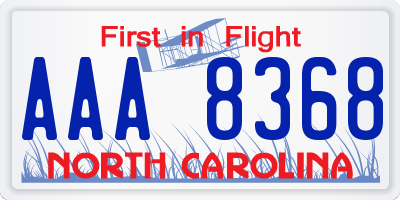 NC license plate AAA8368