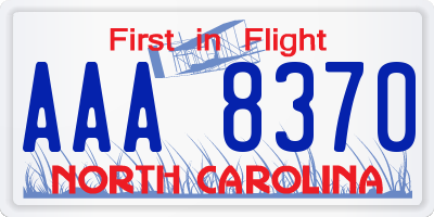 NC license plate AAA8370