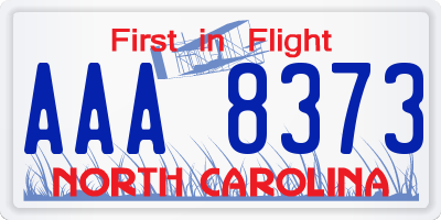 NC license plate AAA8373