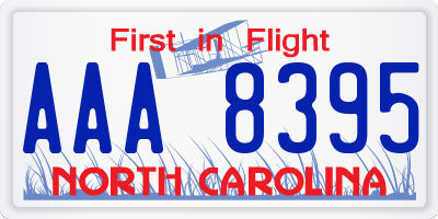 NC license plate AAA8395