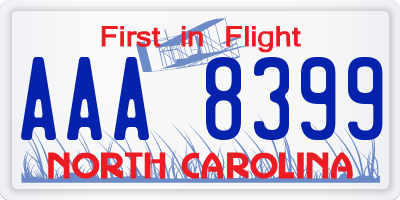 NC license plate AAA8399