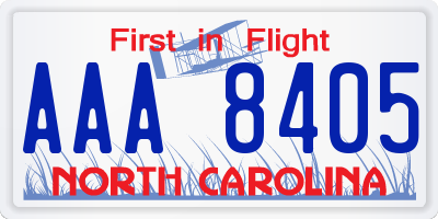 NC license plate AAA8405