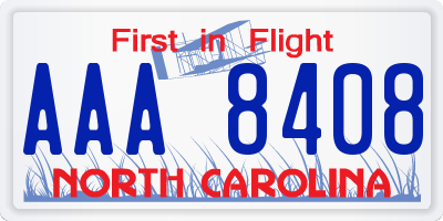 NC license plate AAA8408