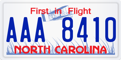 NC license plate AAA8410