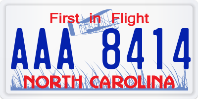 NC license plate AAA8414