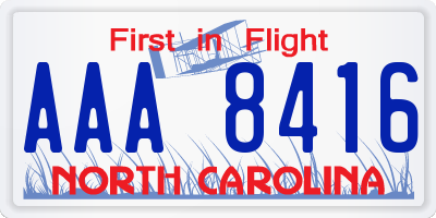 NC license plate AAA8416