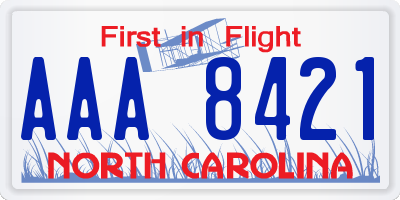 NC license plate AAA8421