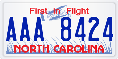 NC license plate AAA8424