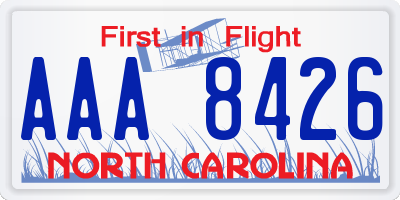 NC license plate AAA8426