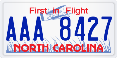 NC license plate AAA8427