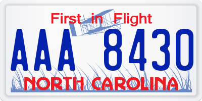 NC license plate AAA8430