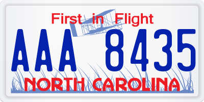 NC license plate AAA8435