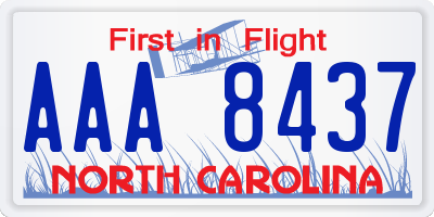 NC license plate AAA8437