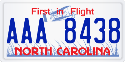 NC license plate AAA8438