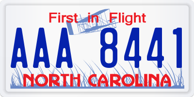 NC license plate AAA8441