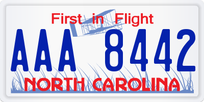 NC license plate AAA8442