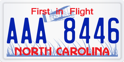 NC license plate AAA8446