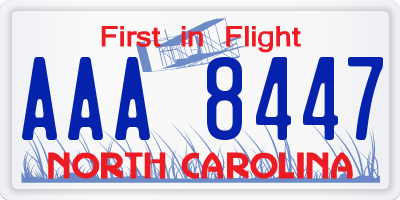 NC license plate AAA8447