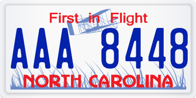 NC license plate AAA8448