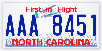 NC license plate AAA8451