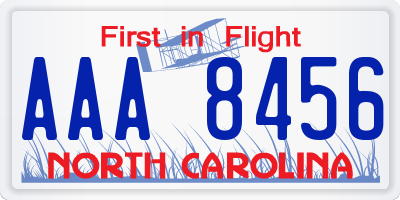 NC license plate AAA8456