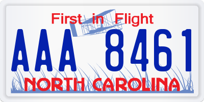 NC license plate AAA8461