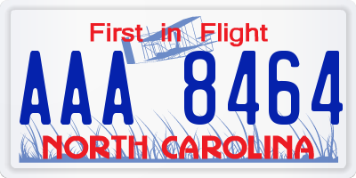 NC license plate AAA8464