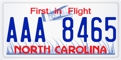 NC license plate AAA8465