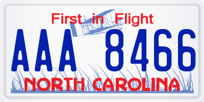 NC license plate AAA8466