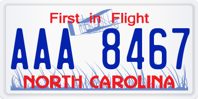 NC license plate AAA8467