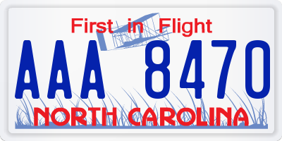 NC license plate AAA8470