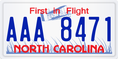 NC license plate AAA8471