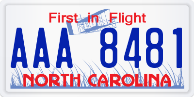 NC license plate AAA8481