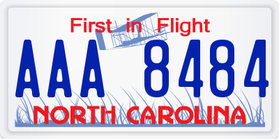 NC license plate AAA8484