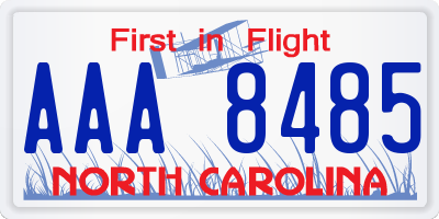 NC license plate AAA8485