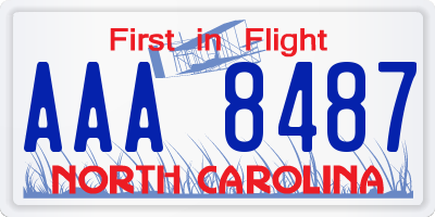 NC license plate AAA8487