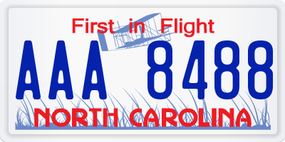 NC license plate AAA8488