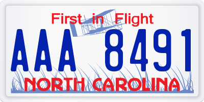 NC license plate AAA8491