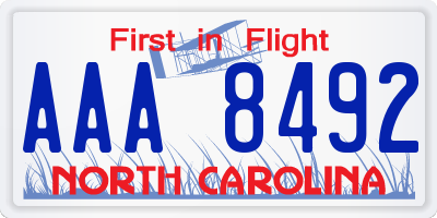 NC license plate AAA8492