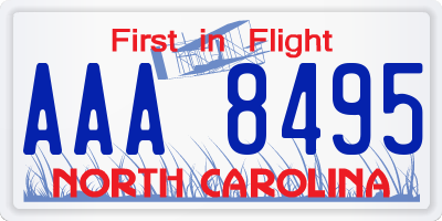 NC license plate AAA8495